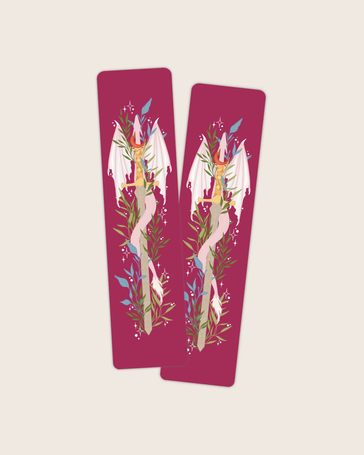 Bookmark - Floral Dragon Sword