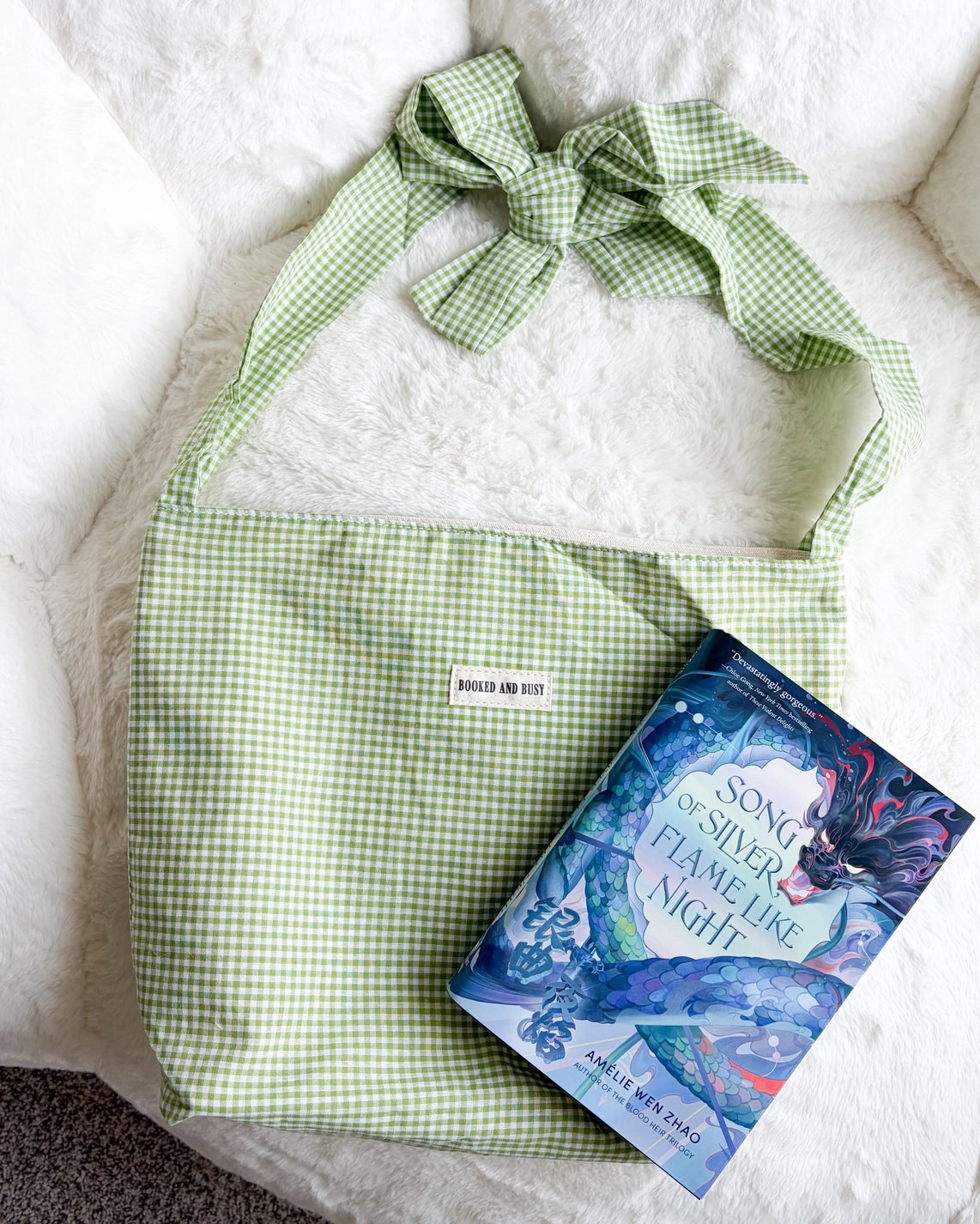 Booked and Busy Reversible Book Tote Bag