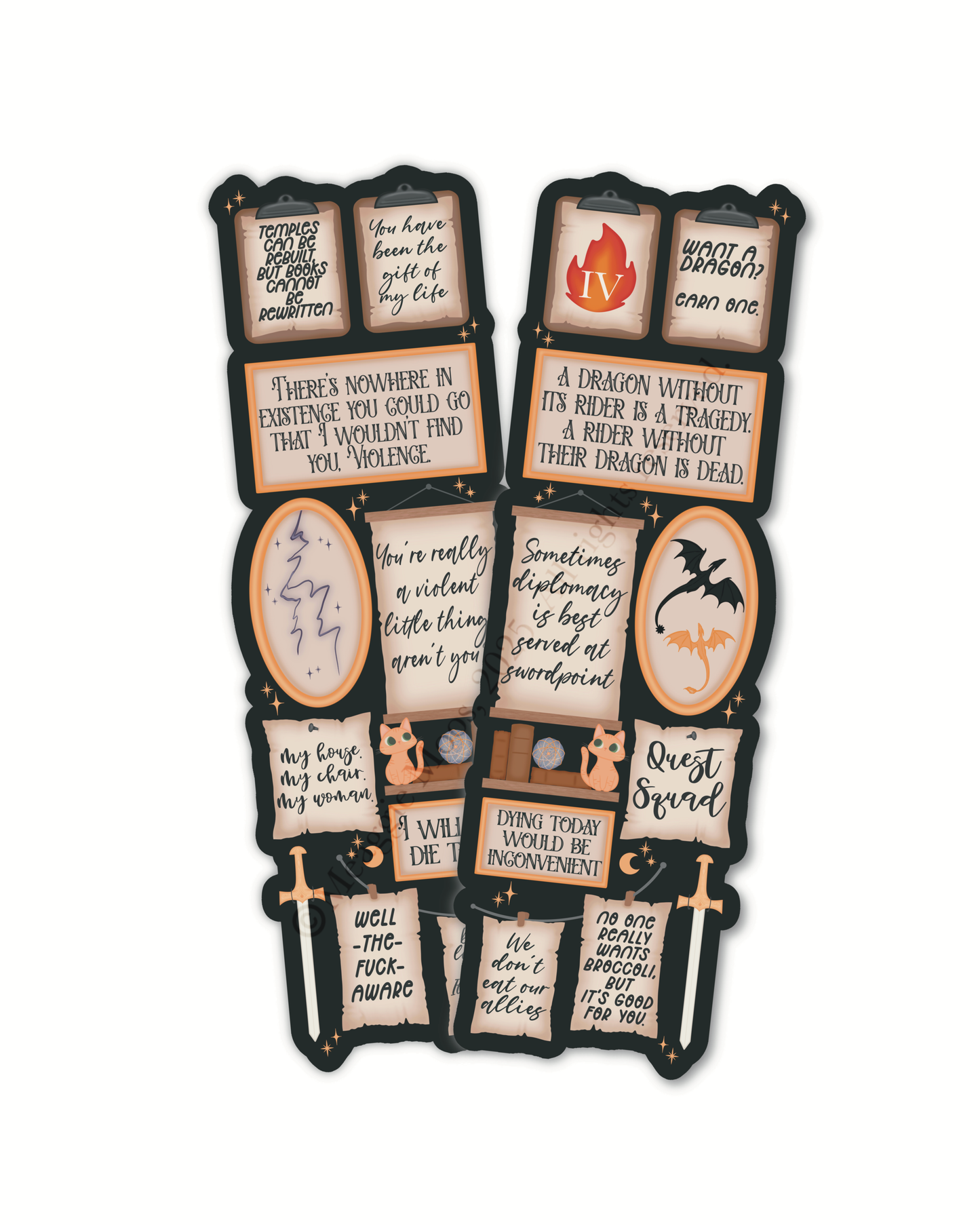 Fourth Wing Gallery Quote Wall Die-Cut Bookmark
