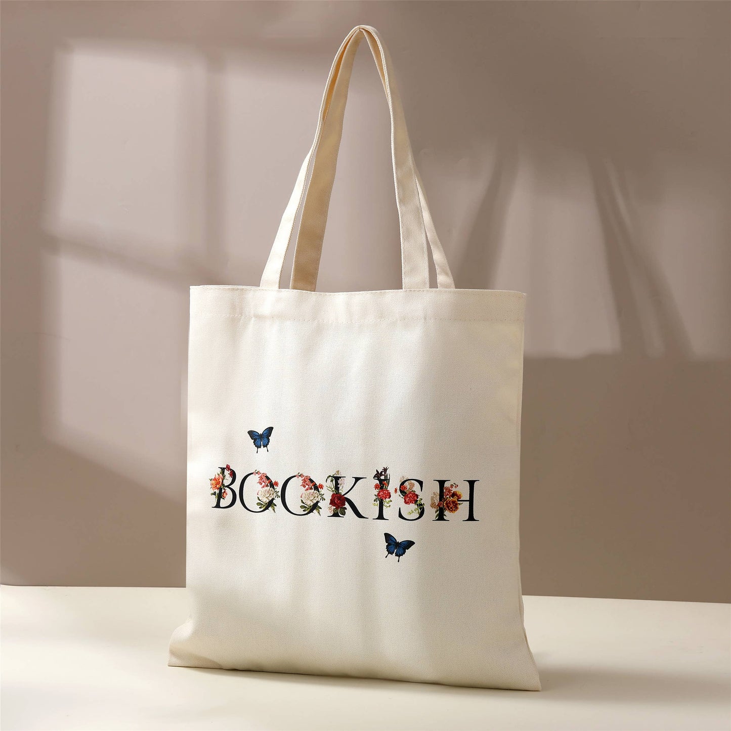 Bookish Floral Tote Bag, Reader, Romantasy, Book Bag
