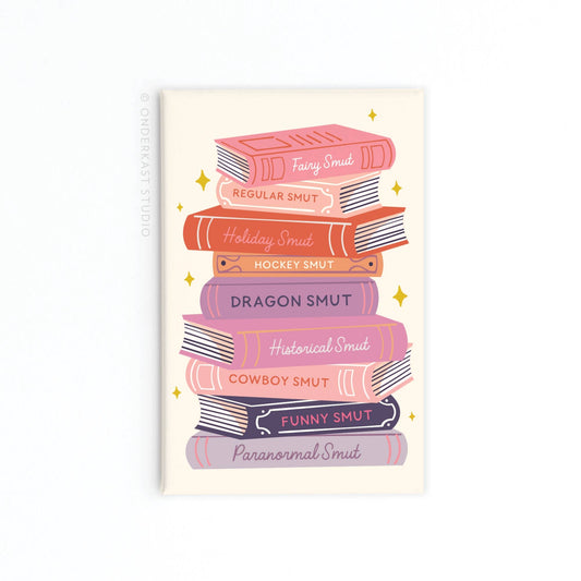 Smut Book Stack Refrigerator Magnet