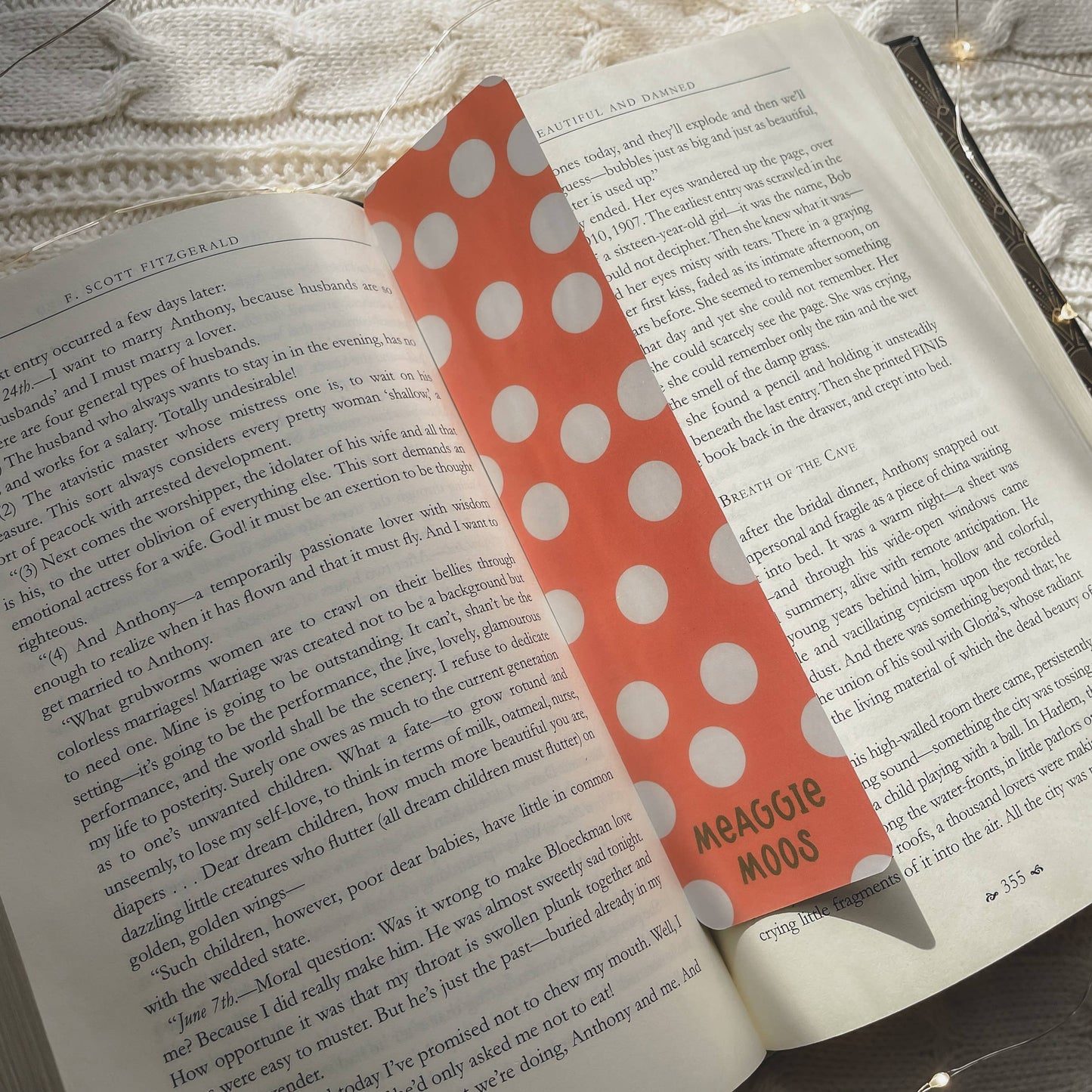 Bookmark - Peachy Polka Dot
