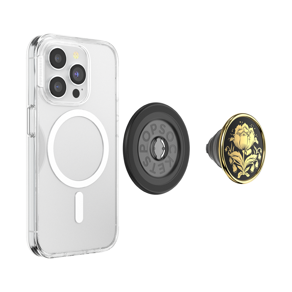 PopSockets MagSafe Phone Grip - Enamel Rose Noir