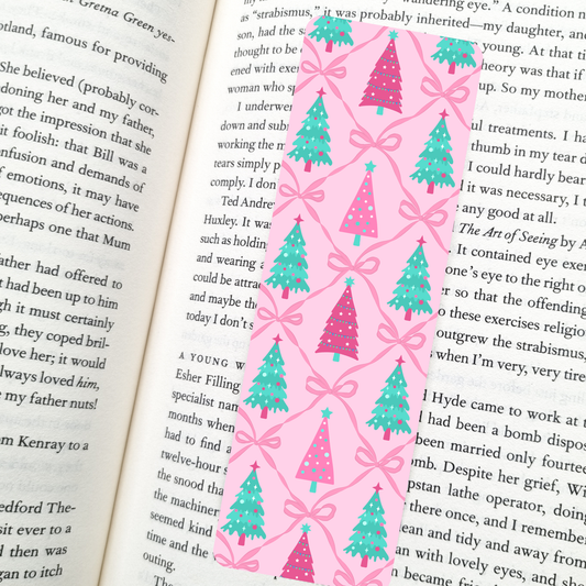 Coquette Holiday Trees Bookmark | Soft Matte Laminated