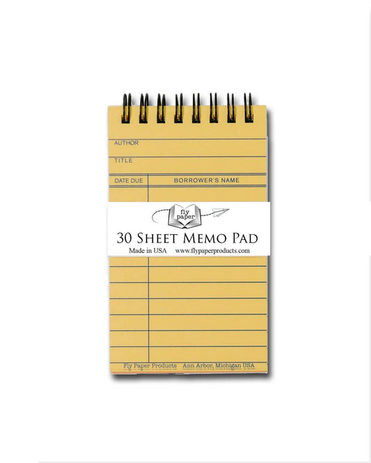 Library Card Memo Pad