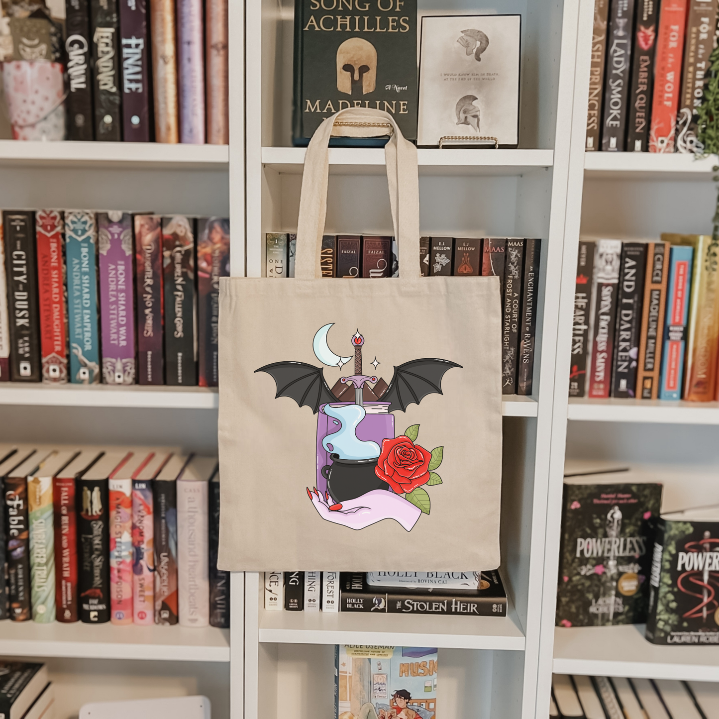 Fantasy Book store Tote Bag | Reader Gift for Valentines Day