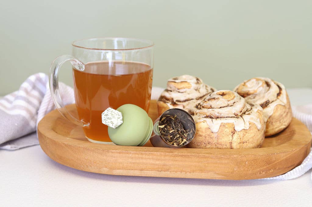 Hexagon | Floating Tea Steeper | Green Base | Herb Pattern