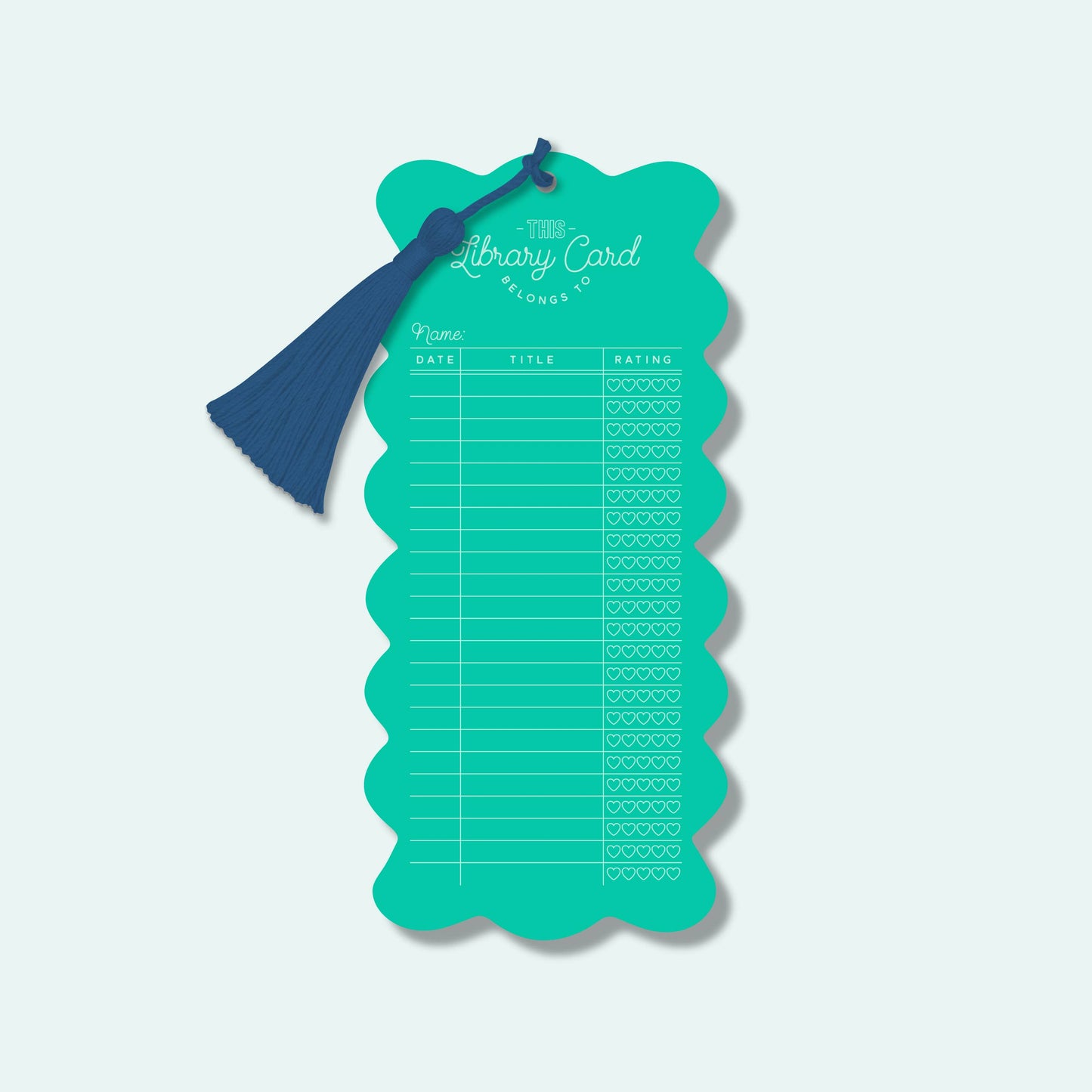 Library Card Bookmark with Tassel | Choose your Color
