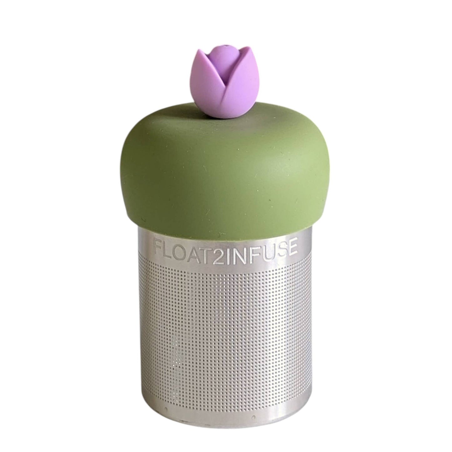 Tulip | Floating Tea Steeper | Green Base | Purple Flower