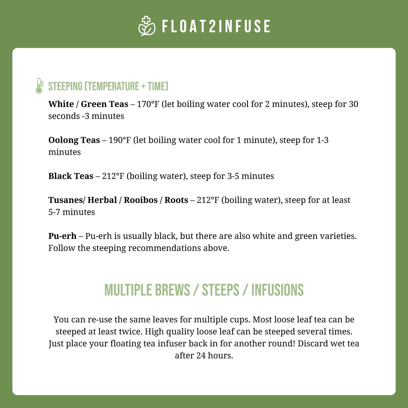 Brown Book | Floating Tea Steeper | Green Base | White Heart