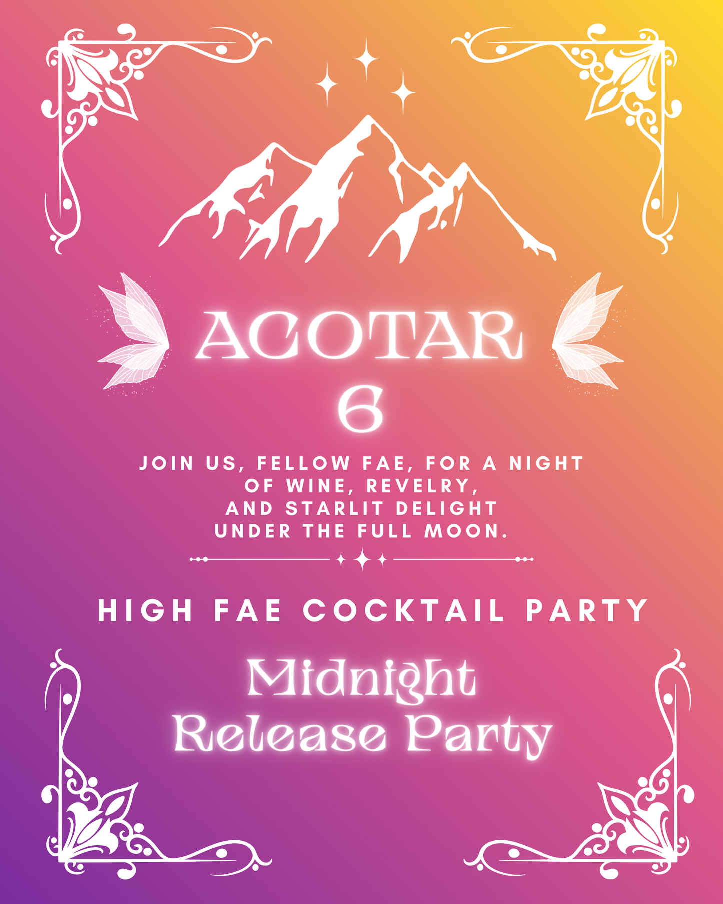 High Fae Cocktail Party - ACOTAR 6 Midnight Release