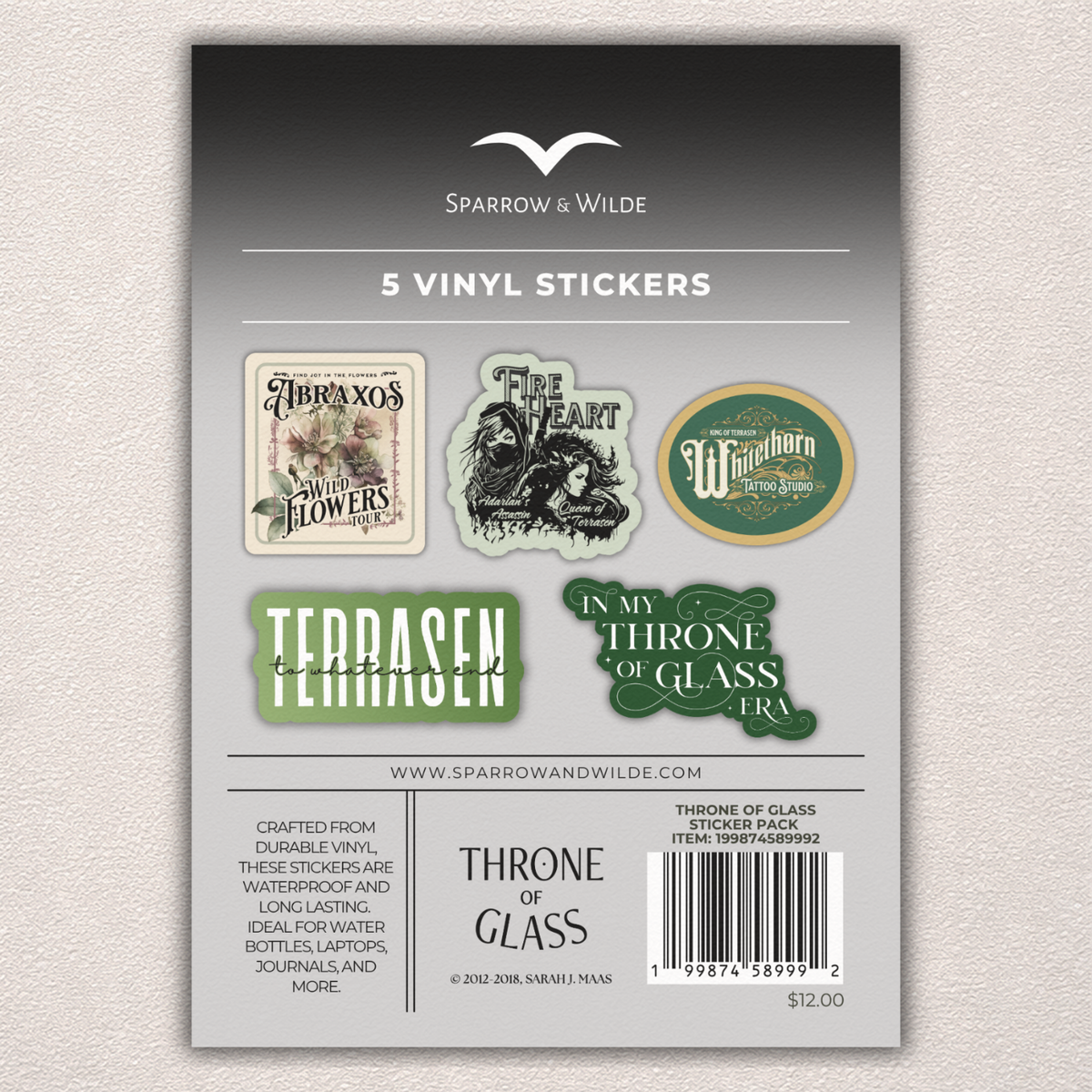 Throne of Glass Sticker 5-Pack