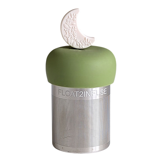 Ivory Floral Crescent Moon |Floating Tea Steeper |Green Base