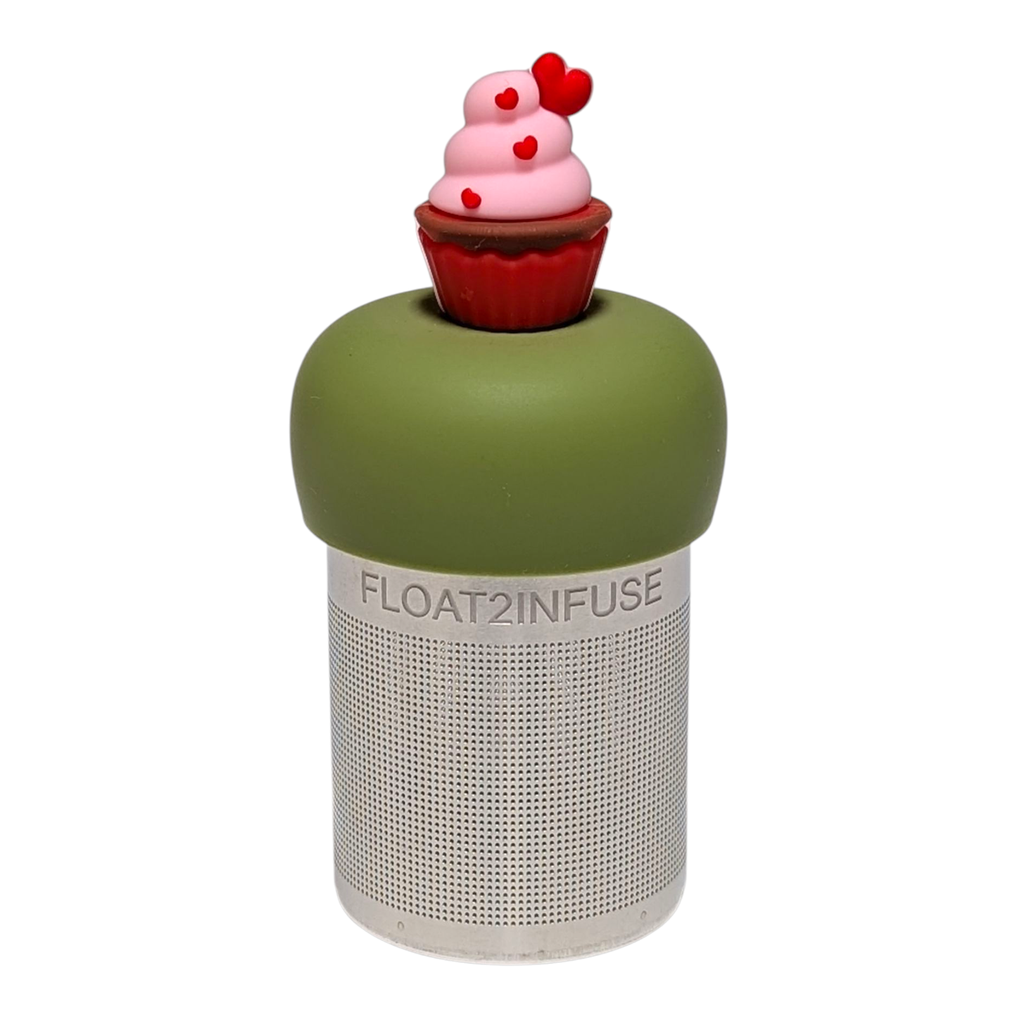 Floating Red Heart Cupcake Tea Infuser I Green Base