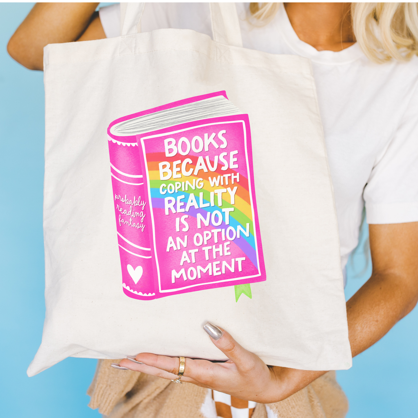 Tote Bag for Bookstore | Reader Gift Shop | Rainbow Book