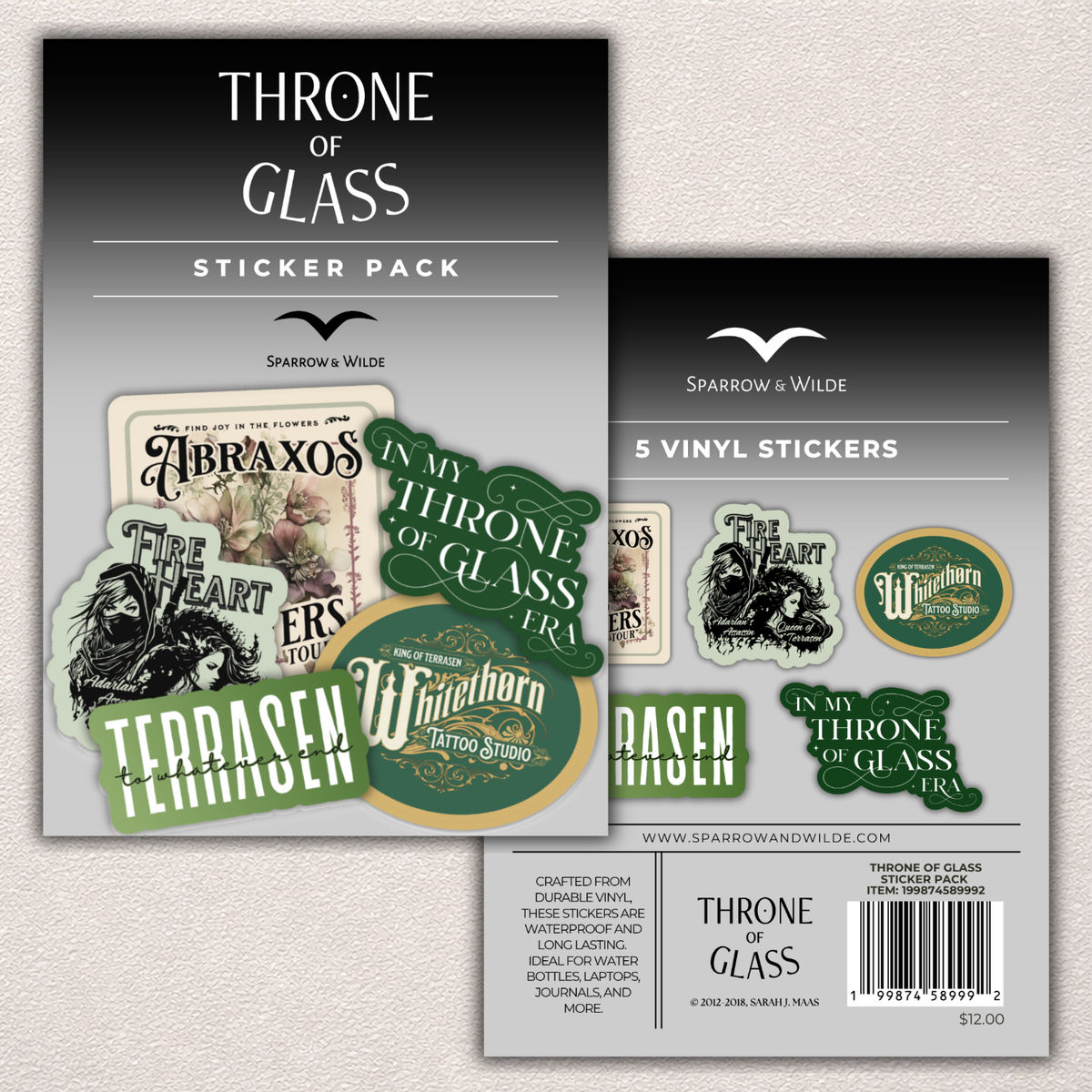 Throne of Glass Sticker 5-Pack