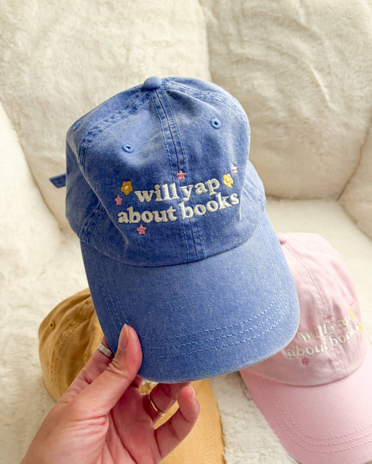 Will Yap About Books Embroidered Pigment Dyed Cap