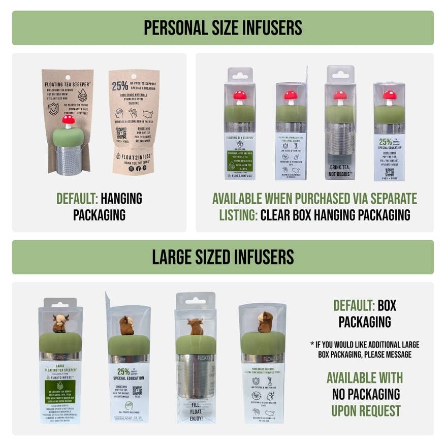 Brown Book | Floating Tea Steeper | Green Base | White Heart