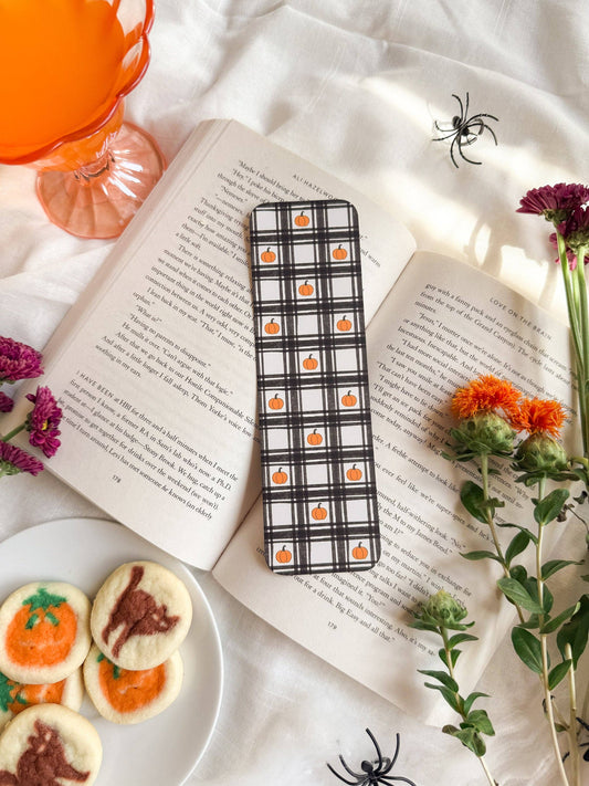 Pumpkin Patch Plaid Bookmark