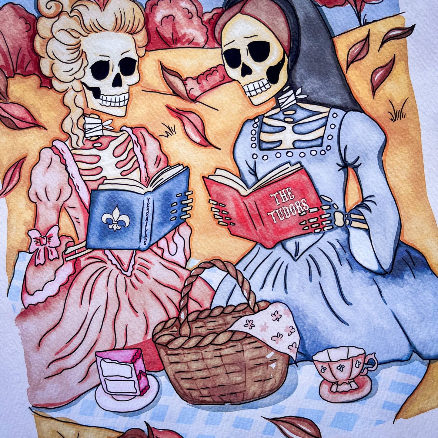 Bookish Halloween Art Print Bookish Gift Bookshelf Decor