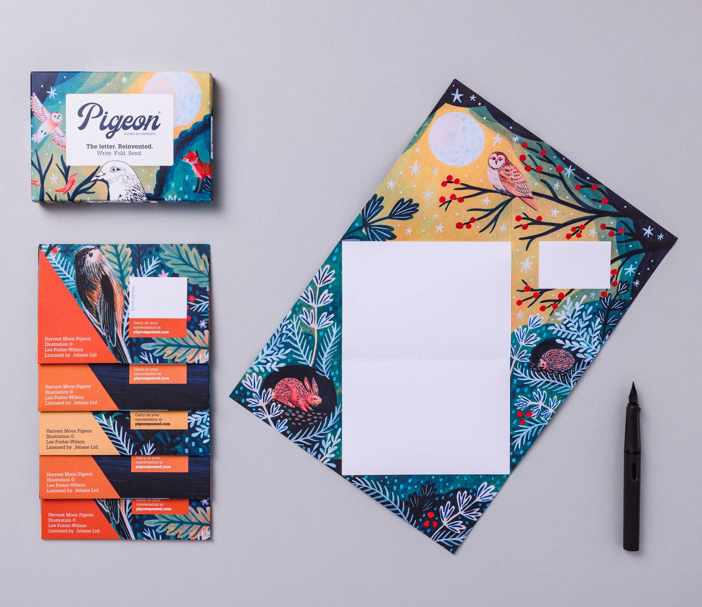 Harvest Moon Pigeon Folding Holiday Greeting Cards, 6-Pack