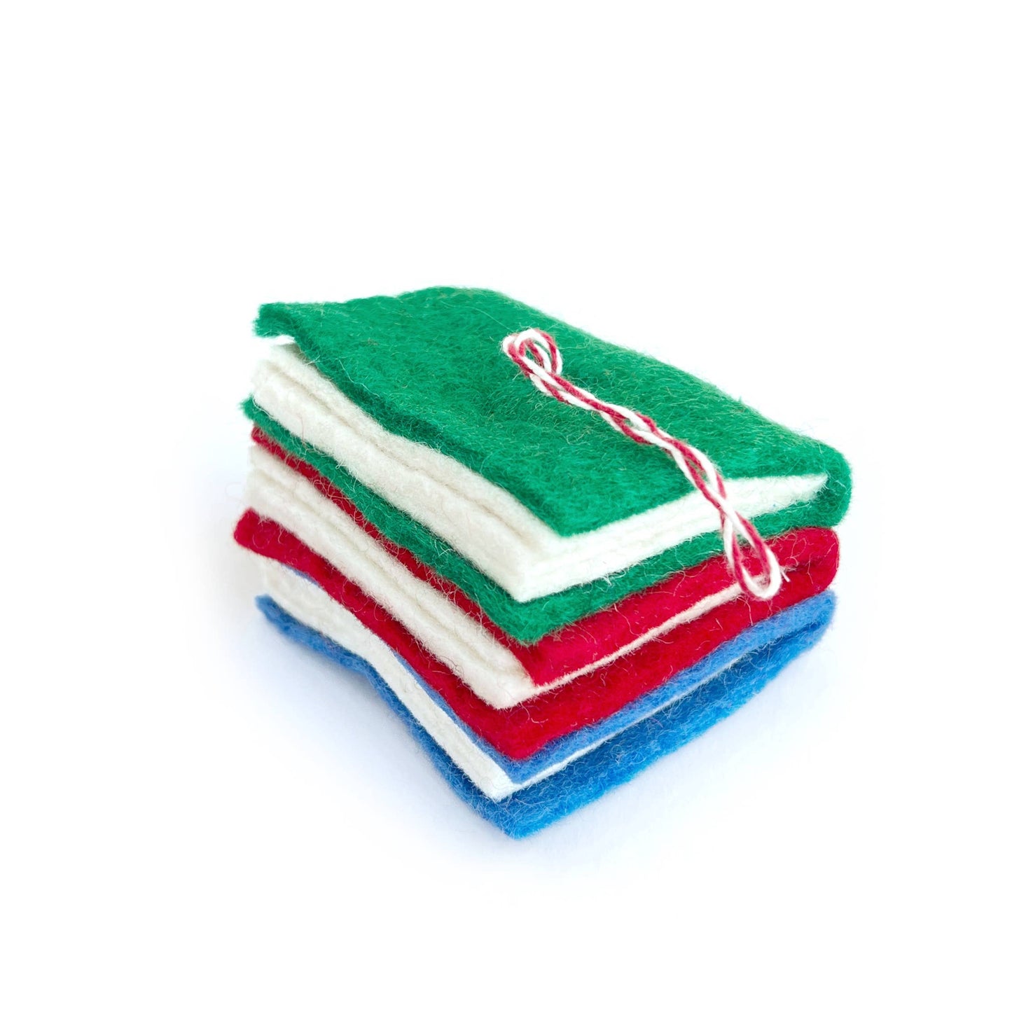 Book Stack Felt Wool Christmas Ornament 