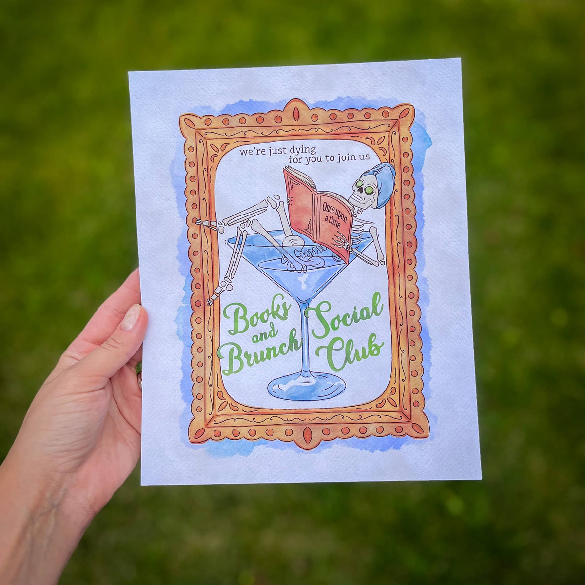 Bookish Halloween Art Print Bookish Gift Bookshelf Decor
