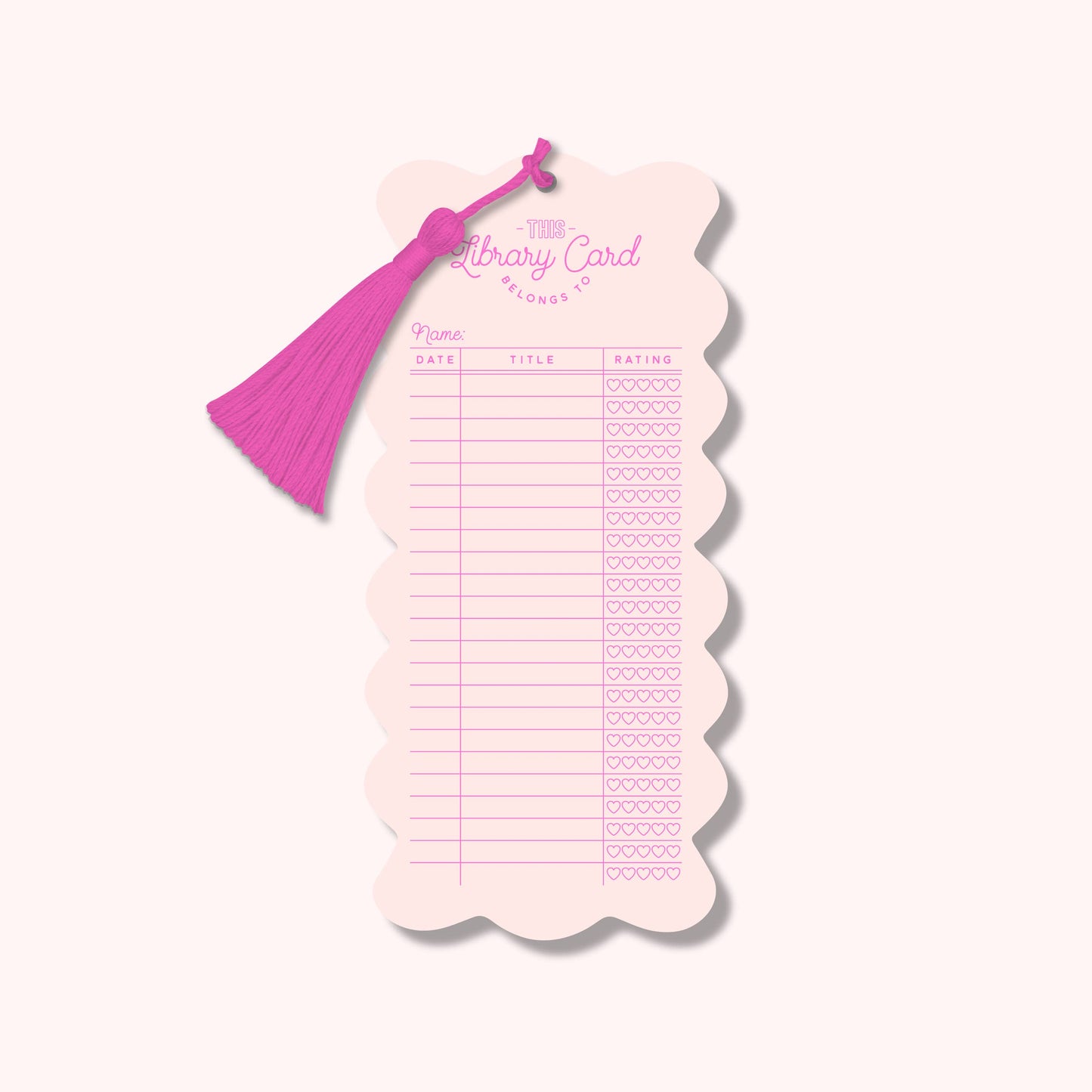 Library Card Bookmark with Tassel | Choose your Color