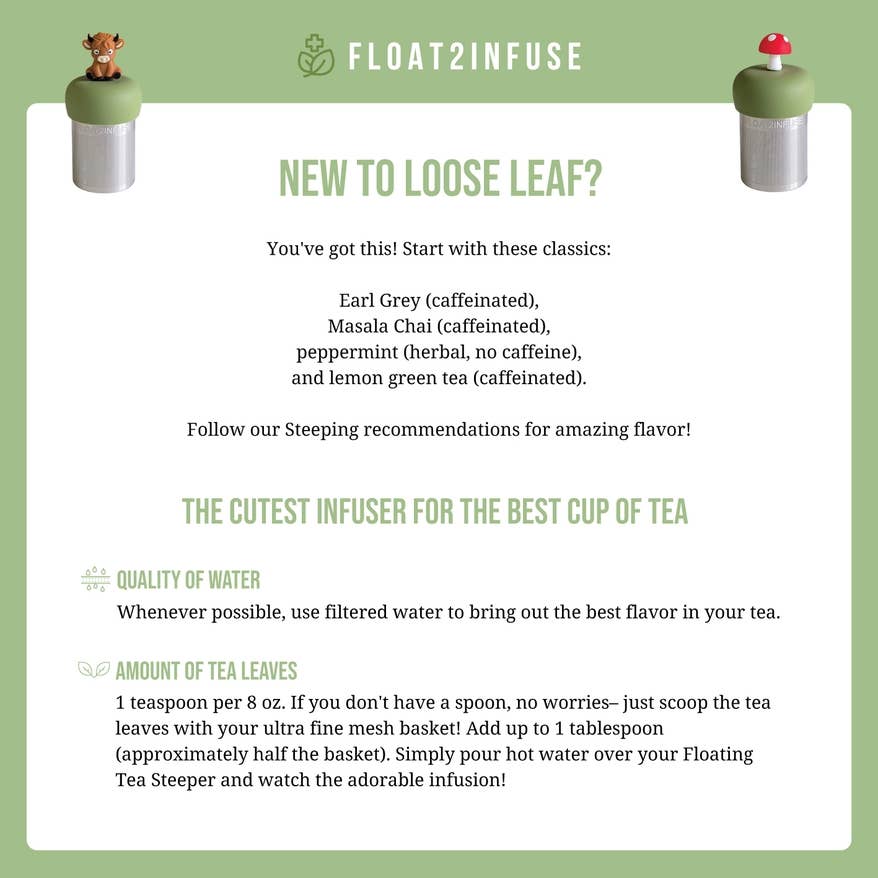 Plant Bookshelf | Floating Tea Steeper | Green Base | Brown