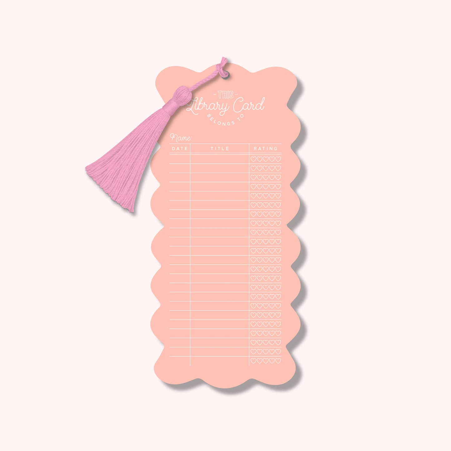 Library Card Bookmark with Tassel | Choose your Color
