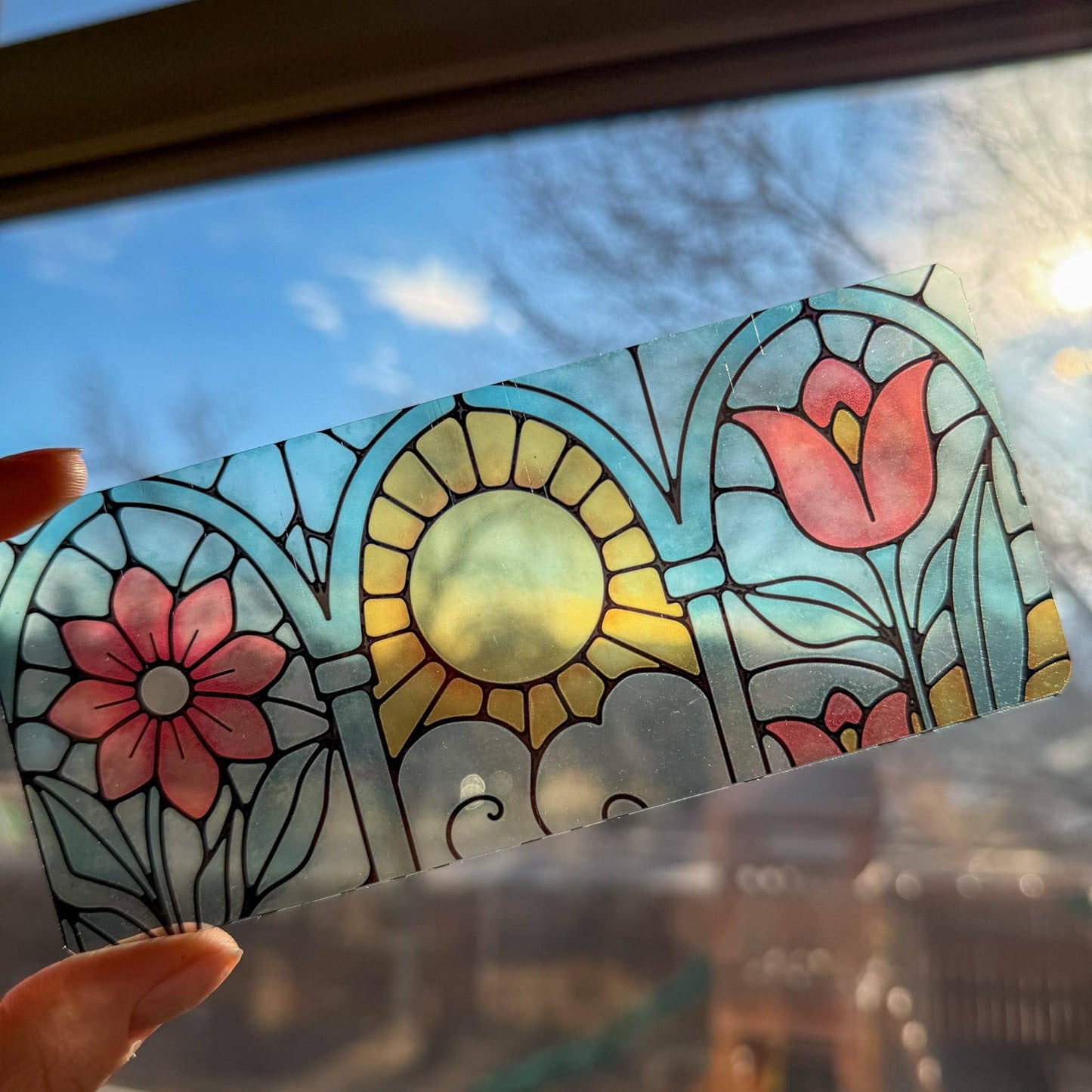 Floral Stained Glass Style Acrylic Bookmark Book Lover Gift