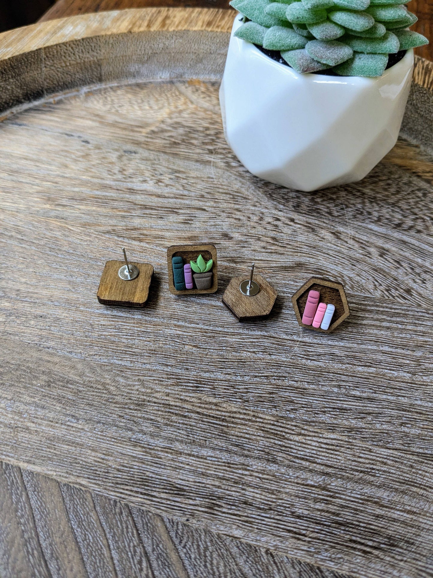 Earrings - Mini Bookshelf Studs