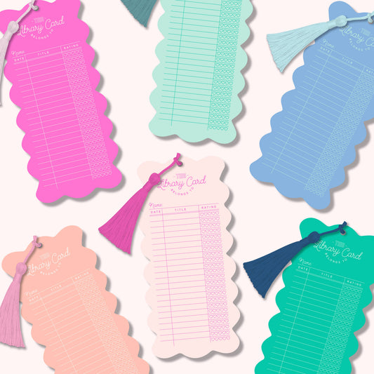 Library Card Bookmark with Tassel | Choose your Color