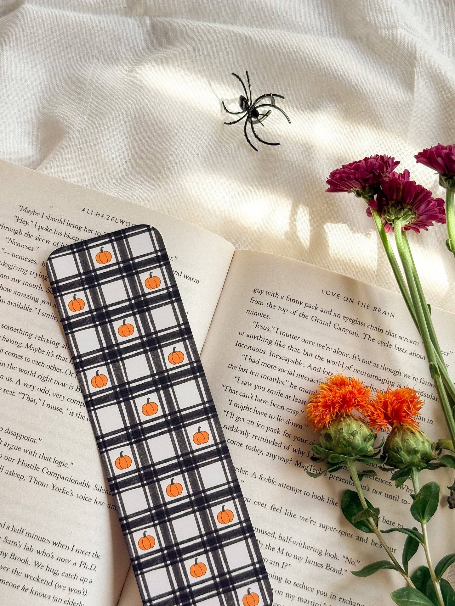 Pumpkin Patch Plaid Bookmark