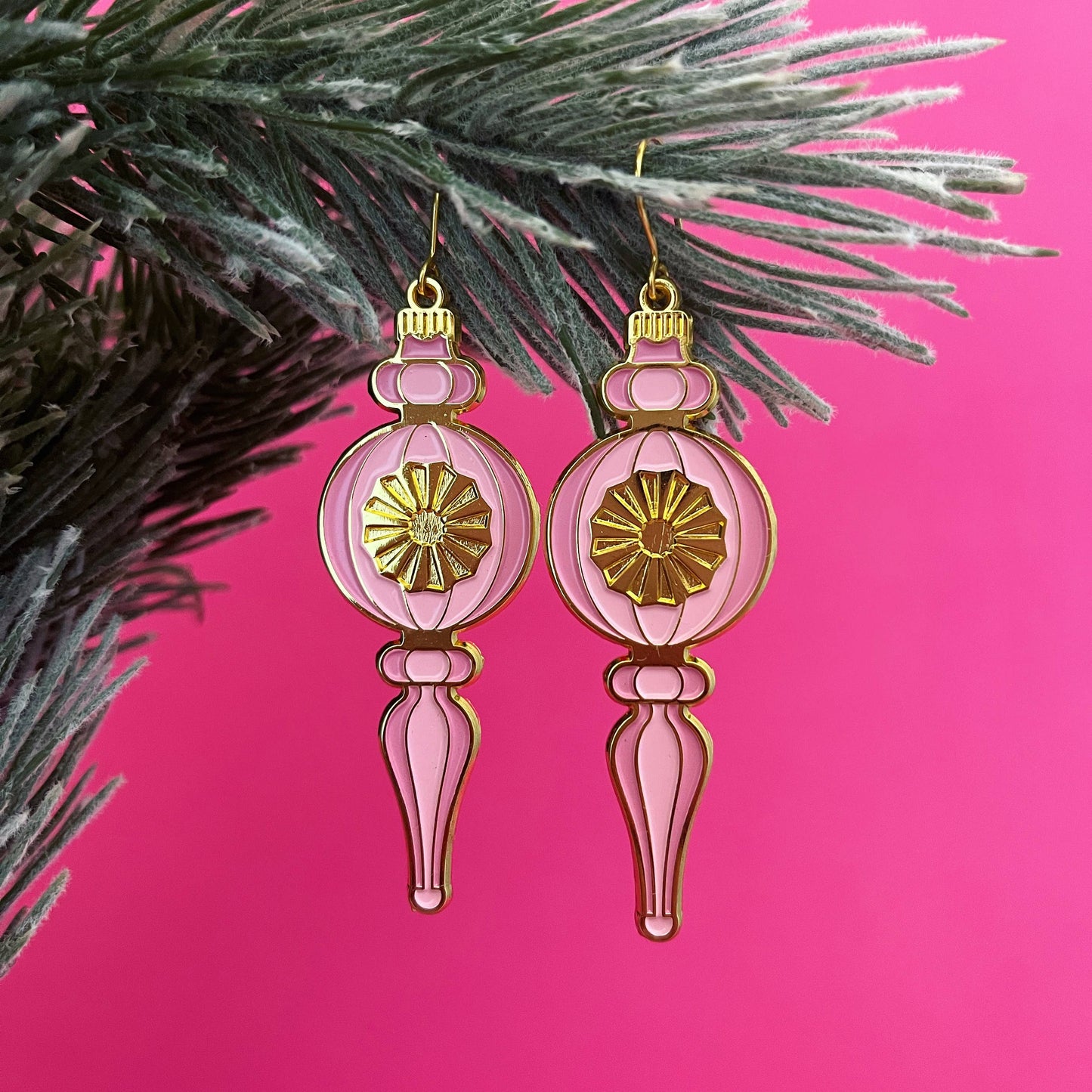 Mid-Century Christmas Ornament earrings - Christmas kitsch