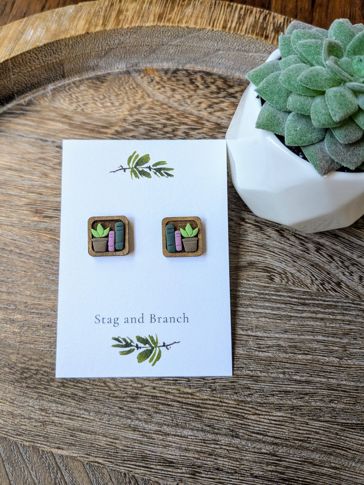 Earrings - Mini Bookshelf Studs