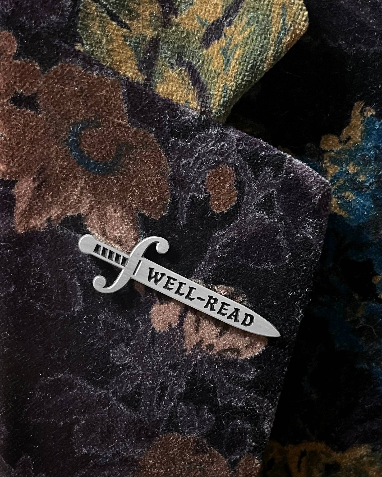 Well-Read Sword pin