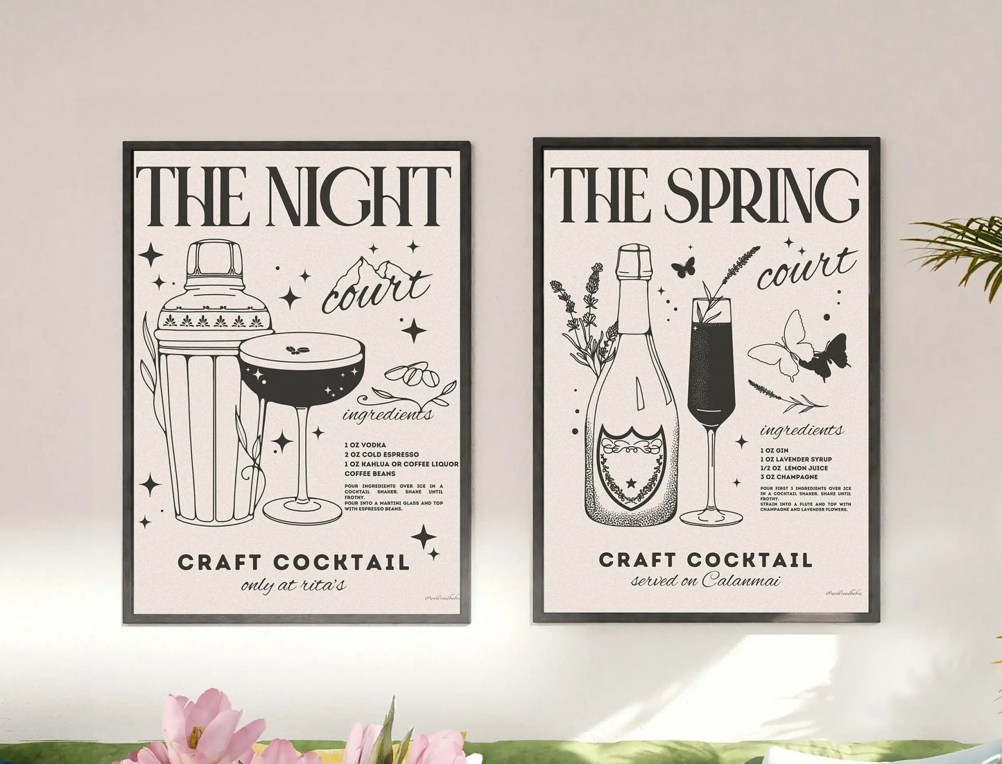 ACOTAR Spring Court Cocktail Print - Bookish Gift Wall Art