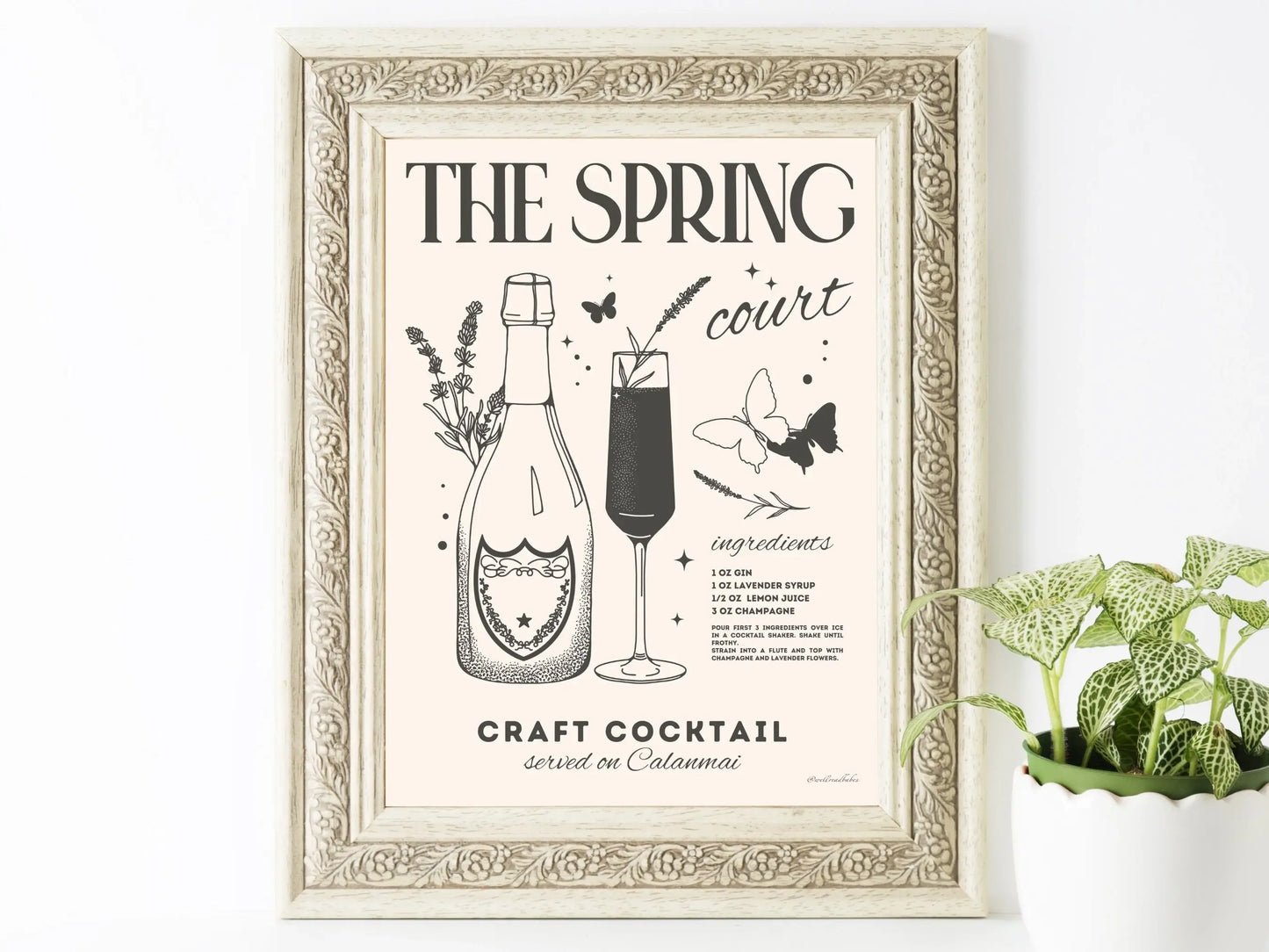 ACOTAR Spring Court Cocktail Print - Bookish Gift Wall Art