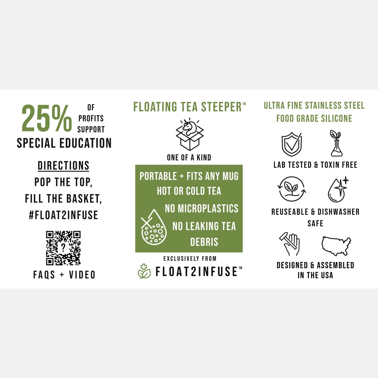 Well Read Woman |Floating Tea Steeper |Green Base |Colorful