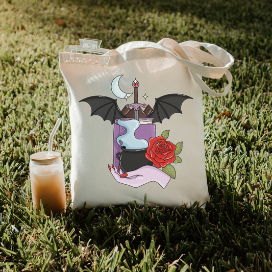 Fantasy Book store Tote Bag | Reader Gift for Valentines Day