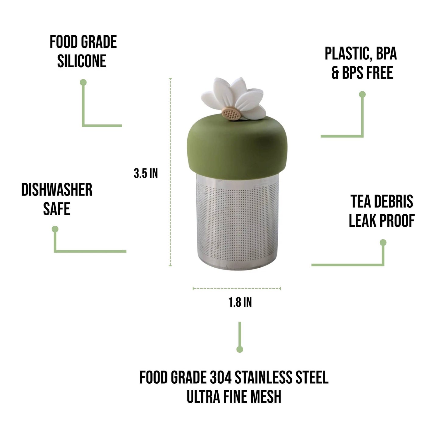Lotus | Floating Tea Steeper | Green Base | White Lotus