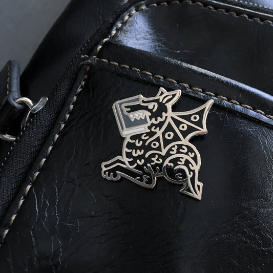 Book Wyrm enamel pin - Book Dragon pin in 4 colors