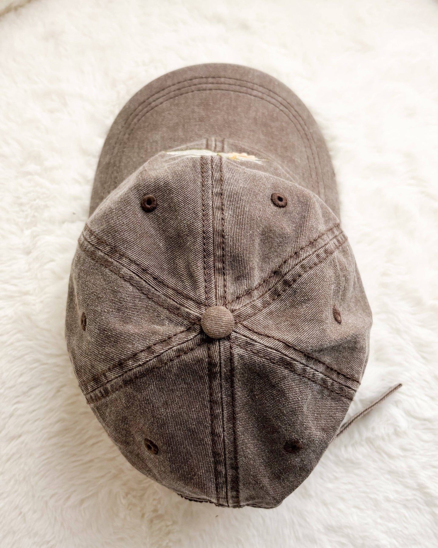Book and Flowers Embroidered Pigment Dyed Cap
