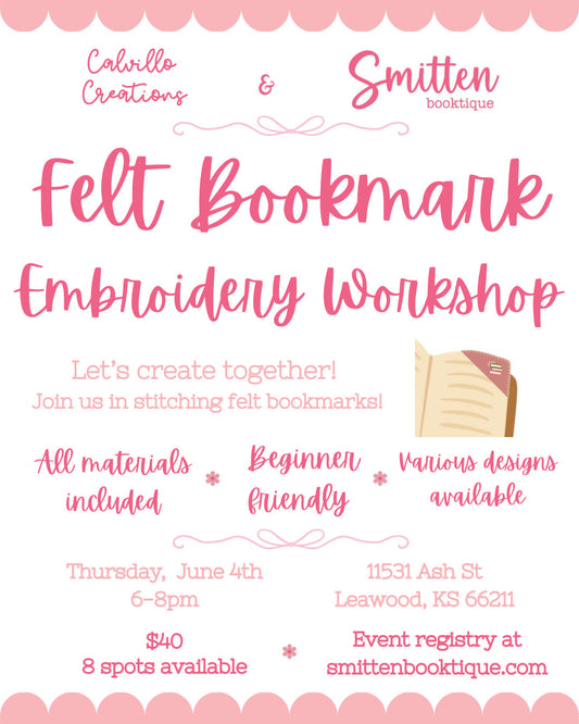 Felt Bookmark Embroidery Workshop w/ Cabrillo Creations