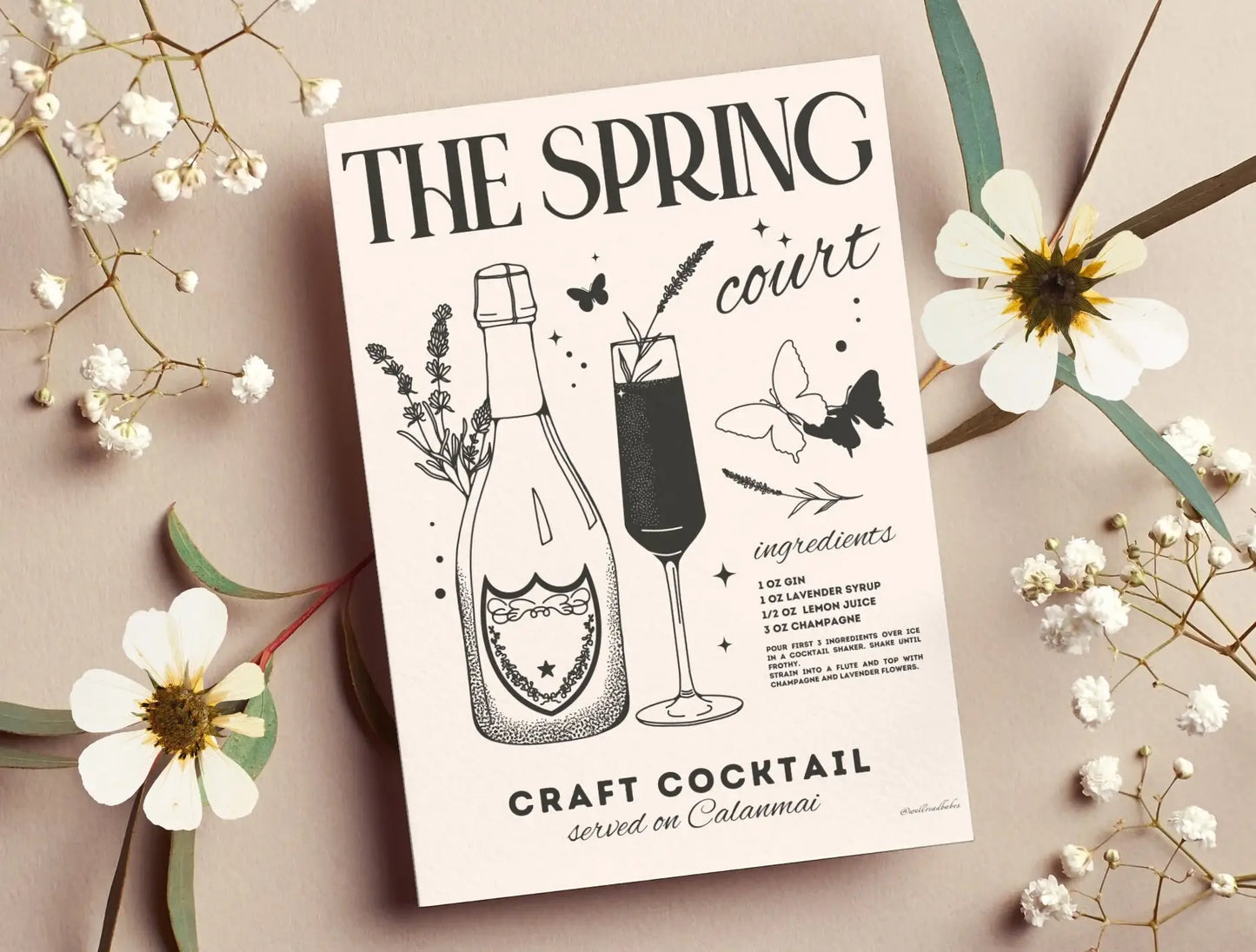 ACOTAR Spring Court Cocktail Print - Bookish Gift Wall Art