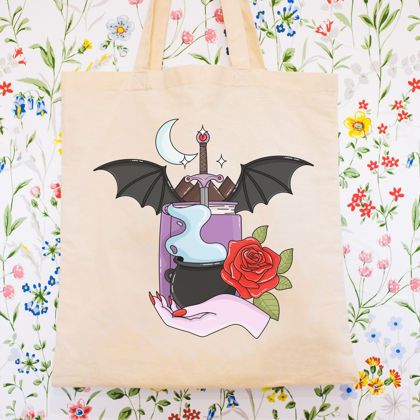 Fantasy Book store Tote Bag | Reader Gift for Valentines Day