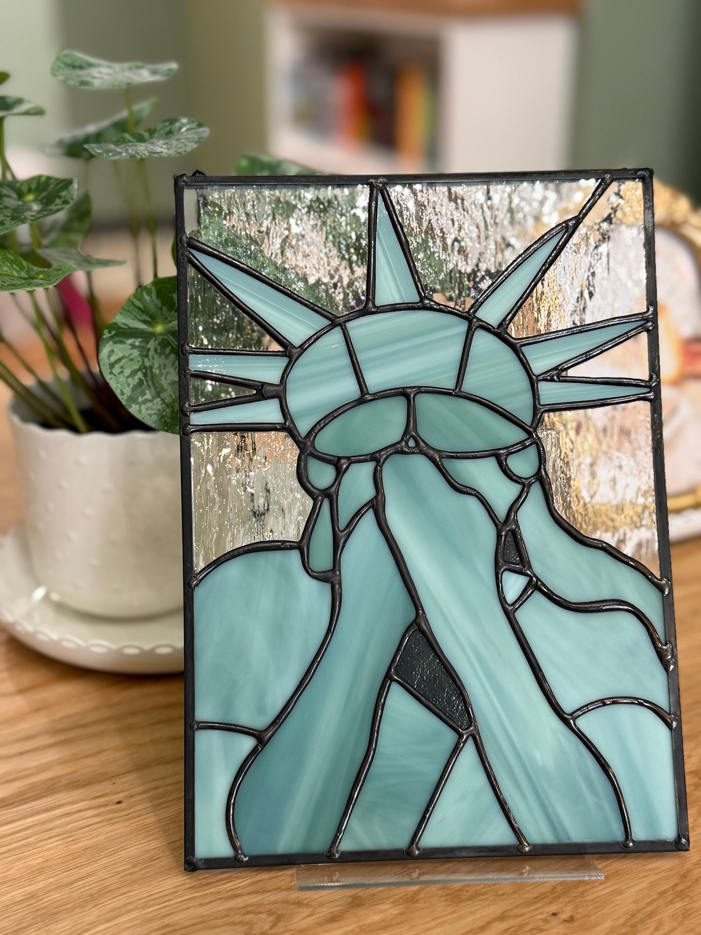 Lady Liberty Stained Glass