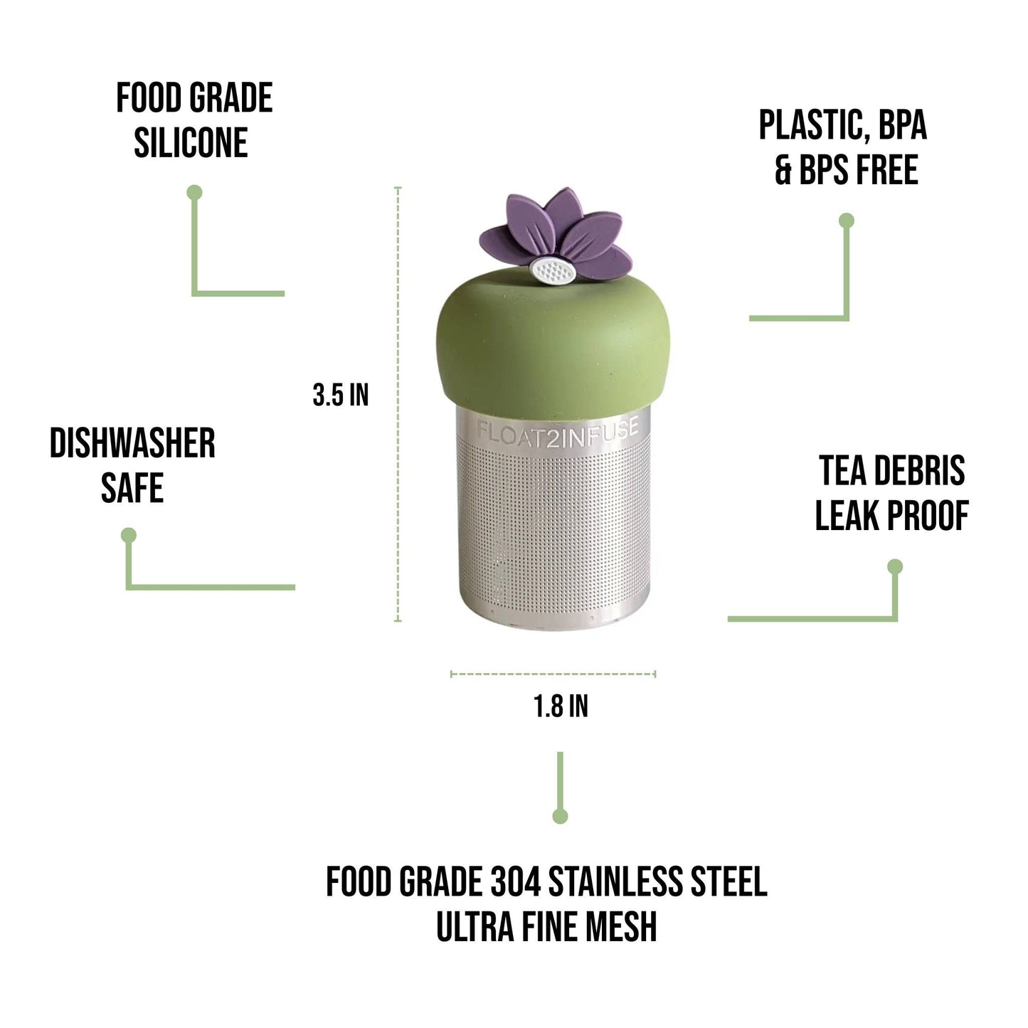 Lotus | Floating Tea Steeper | Green Base | Purple