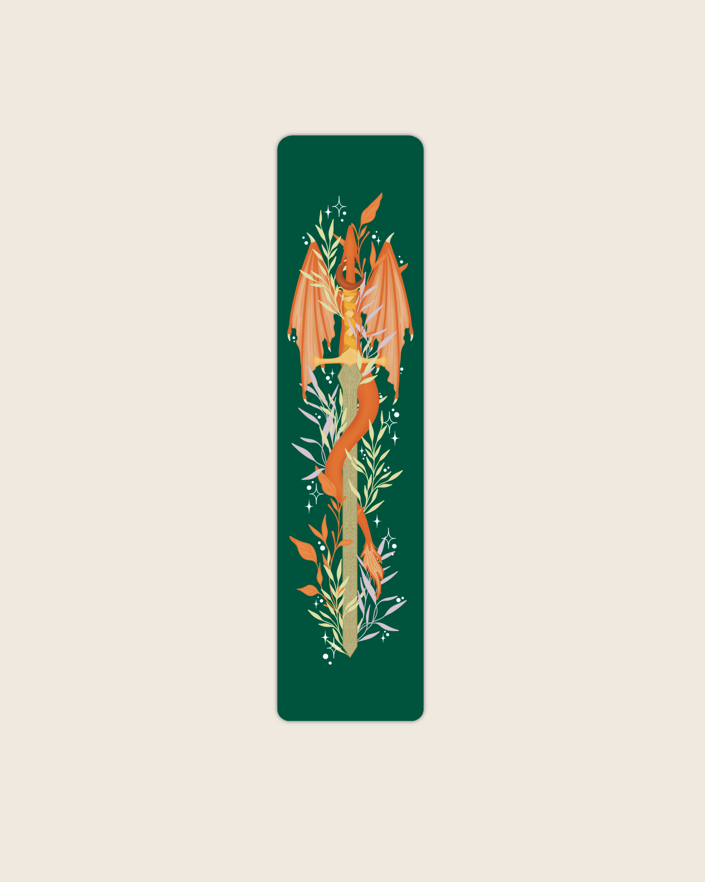 Bookmark - Floral Dragon Sword